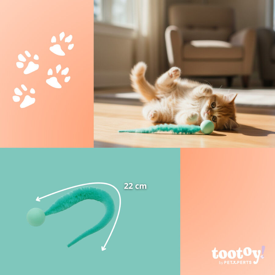 Tootoy! Pelota Interactiva con Cola Verde para gatos, , large Imagen numero 4